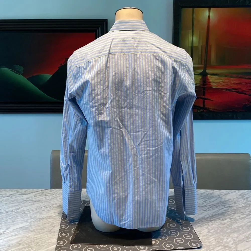 Banana Republic Fitted 15-15.5 Medium Button Down Dress Shirt Stripes